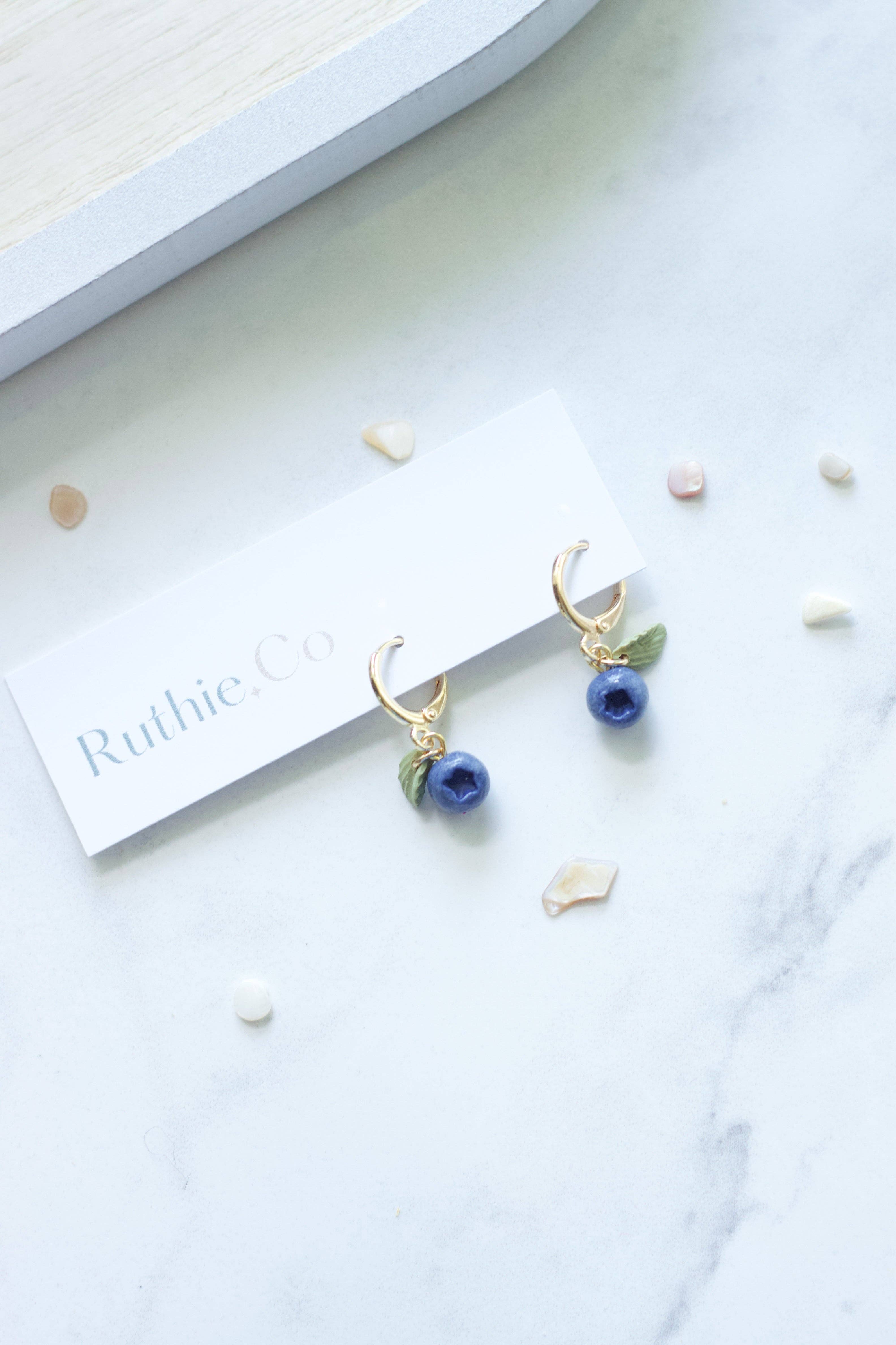 Ruthie and Co. - Wholesale Huggie Earrings - Blueberry Huggies
