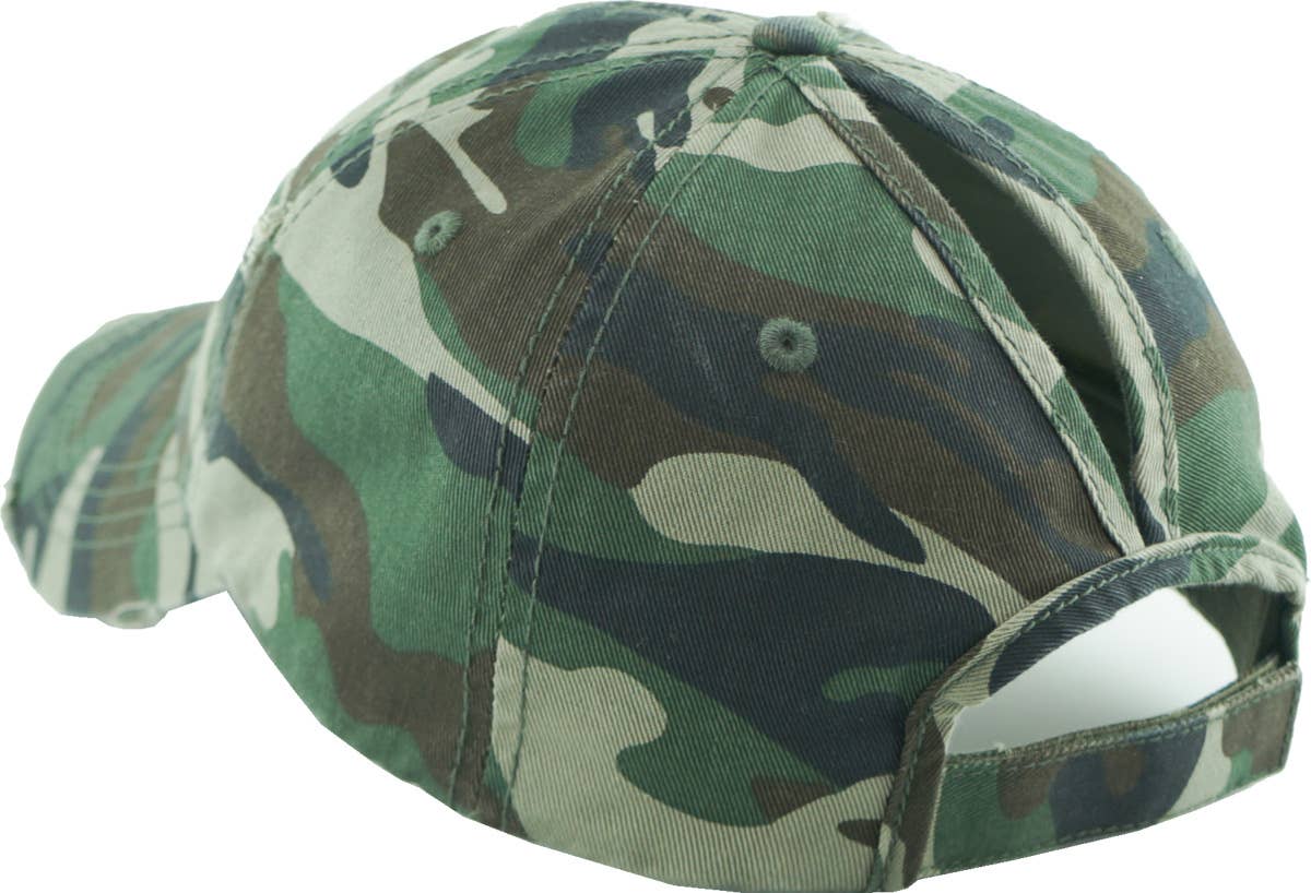 KBETHOS - Wholesale Ponytail Cap - Women's - Ponytail Washed Distressed Cotton Cap12