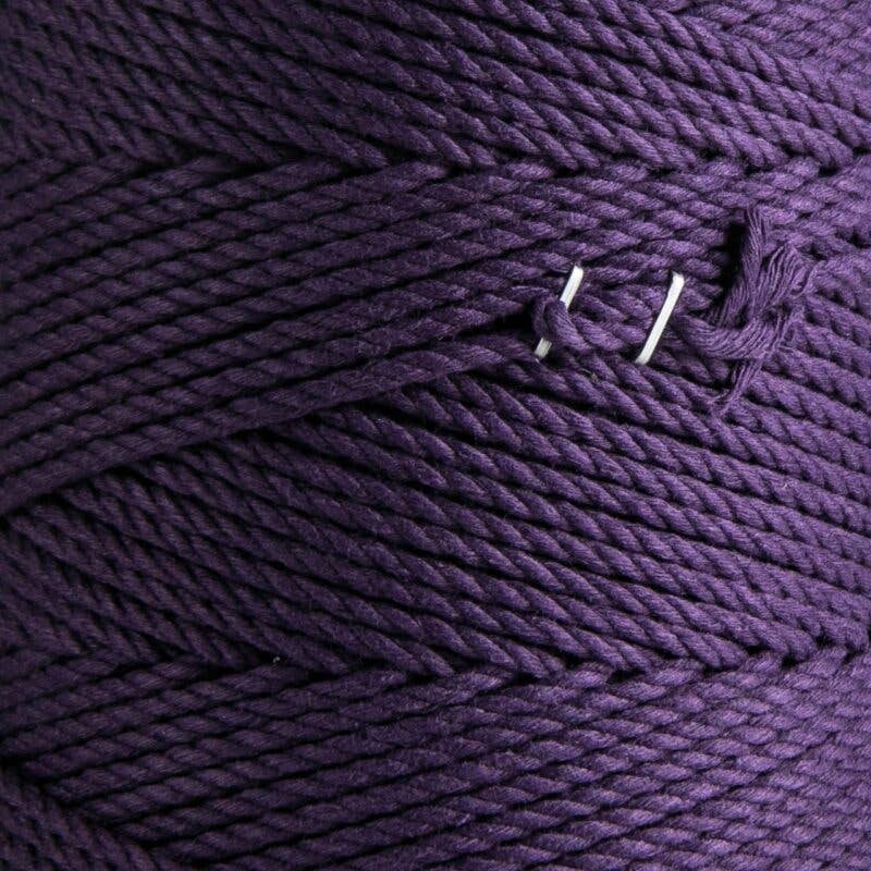 MB Cordas - Wholesale Cord - 3MM 3 Strand Twisted 200m Macrame Cotton Cord DARK PURPLE 3 PLY Macrame Rope2