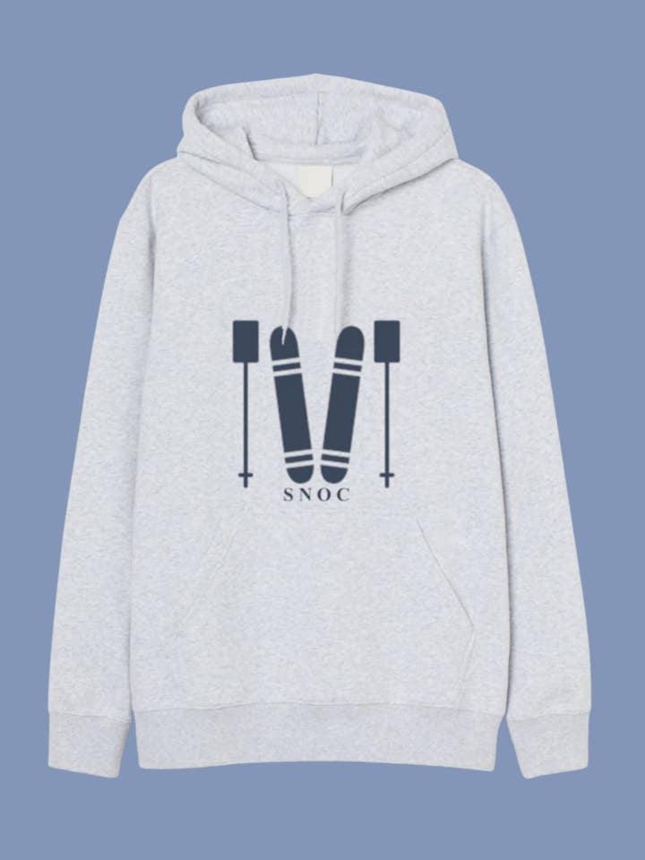 Ski-Sweatshirt aus Baumwolle mit Frontdruck für den Großhandel von SNOC