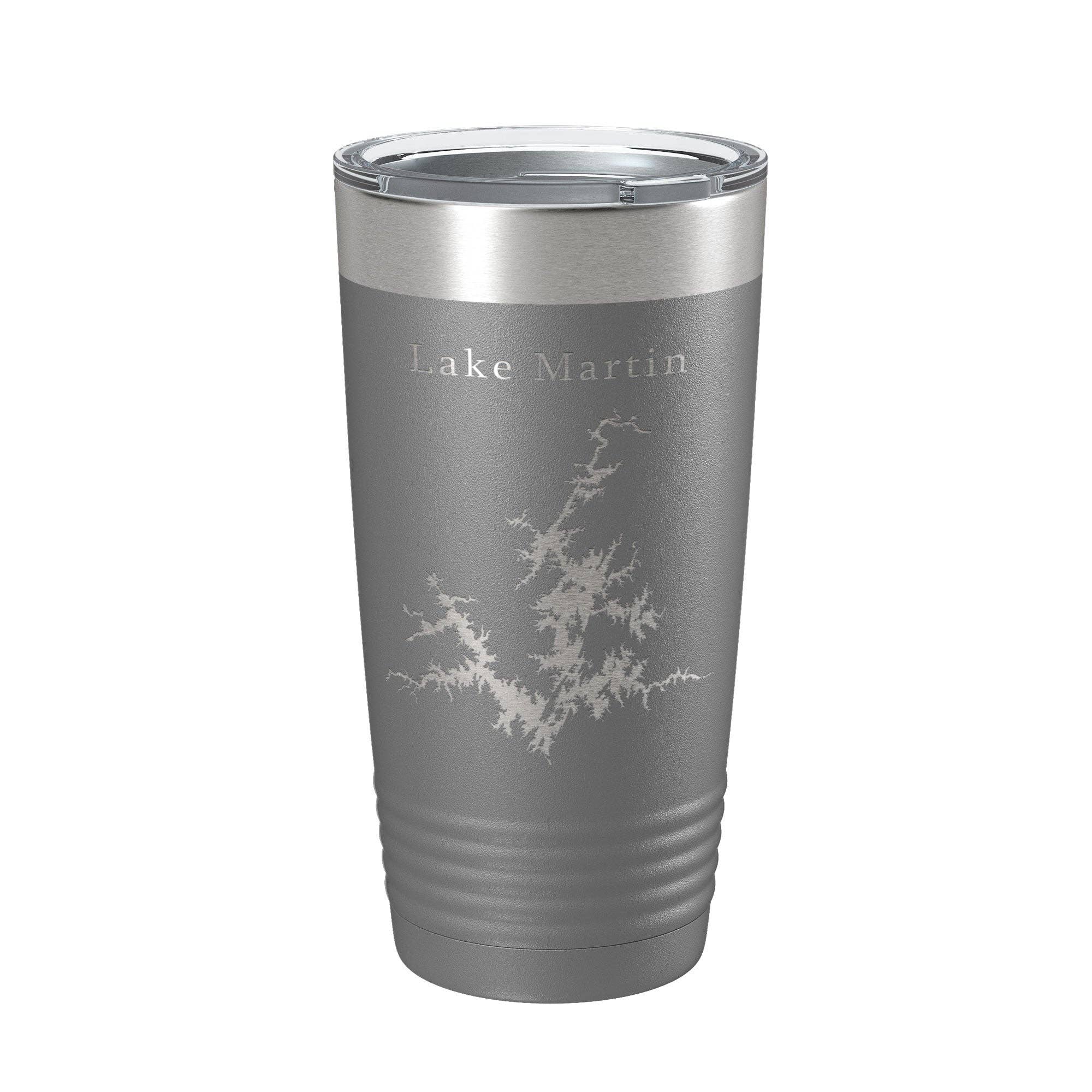 CarveBright – Engroshandel Thermokop – Lake Martin Map Tumbler Rejsekrus Isoleret Lasergraveret Kaffekop Alabama 20 oz15