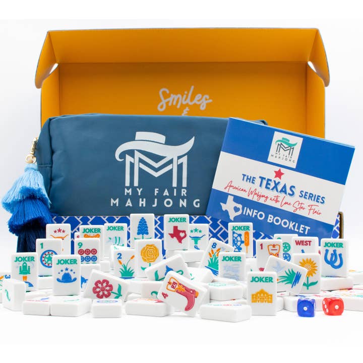 My Fair Mahjong - Wholesale Board Game - THE TEXAS SERIES | Mahjong with Lone Star Flair | Mesquite White Tile1