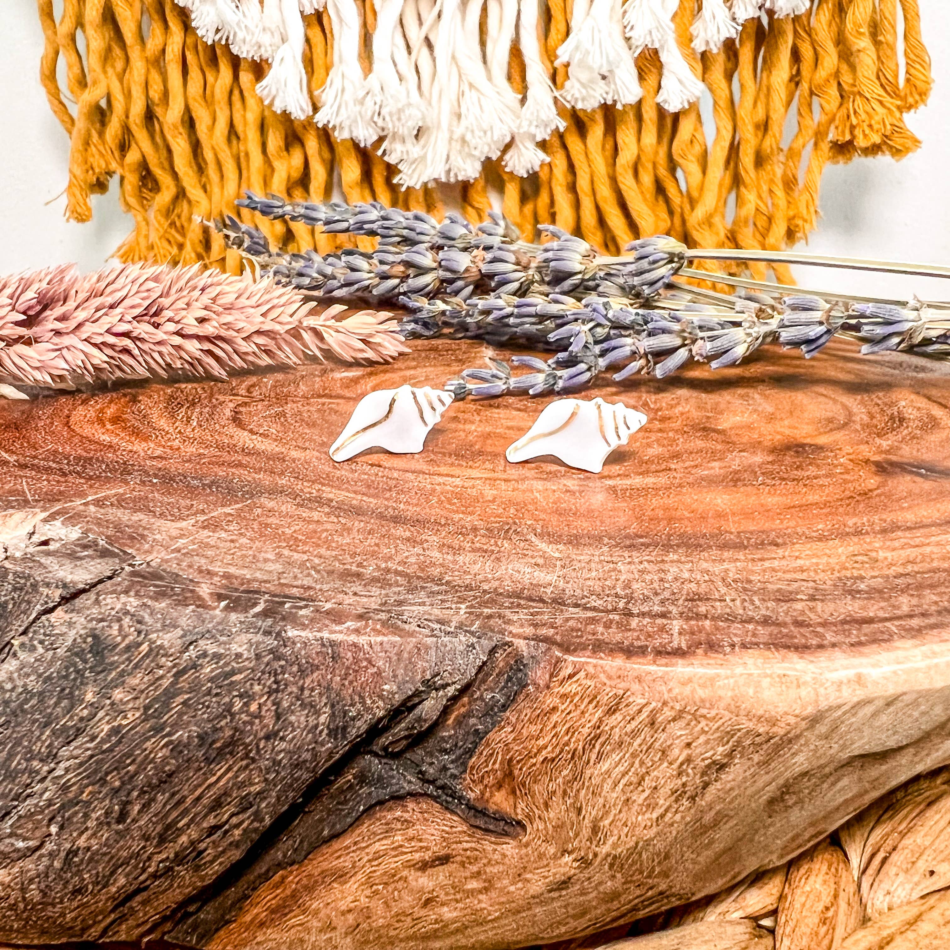 Wolf and Clay Pty Ltd - Wholesale Stud/Post Earrings - Nerissa - Sea Shell - Porcelain Stud Earrings2