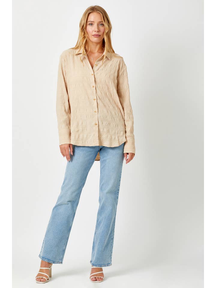 Mystree - Wholesale Button Down Shirt - Women's - 60209 Textured Button Down Shirt4