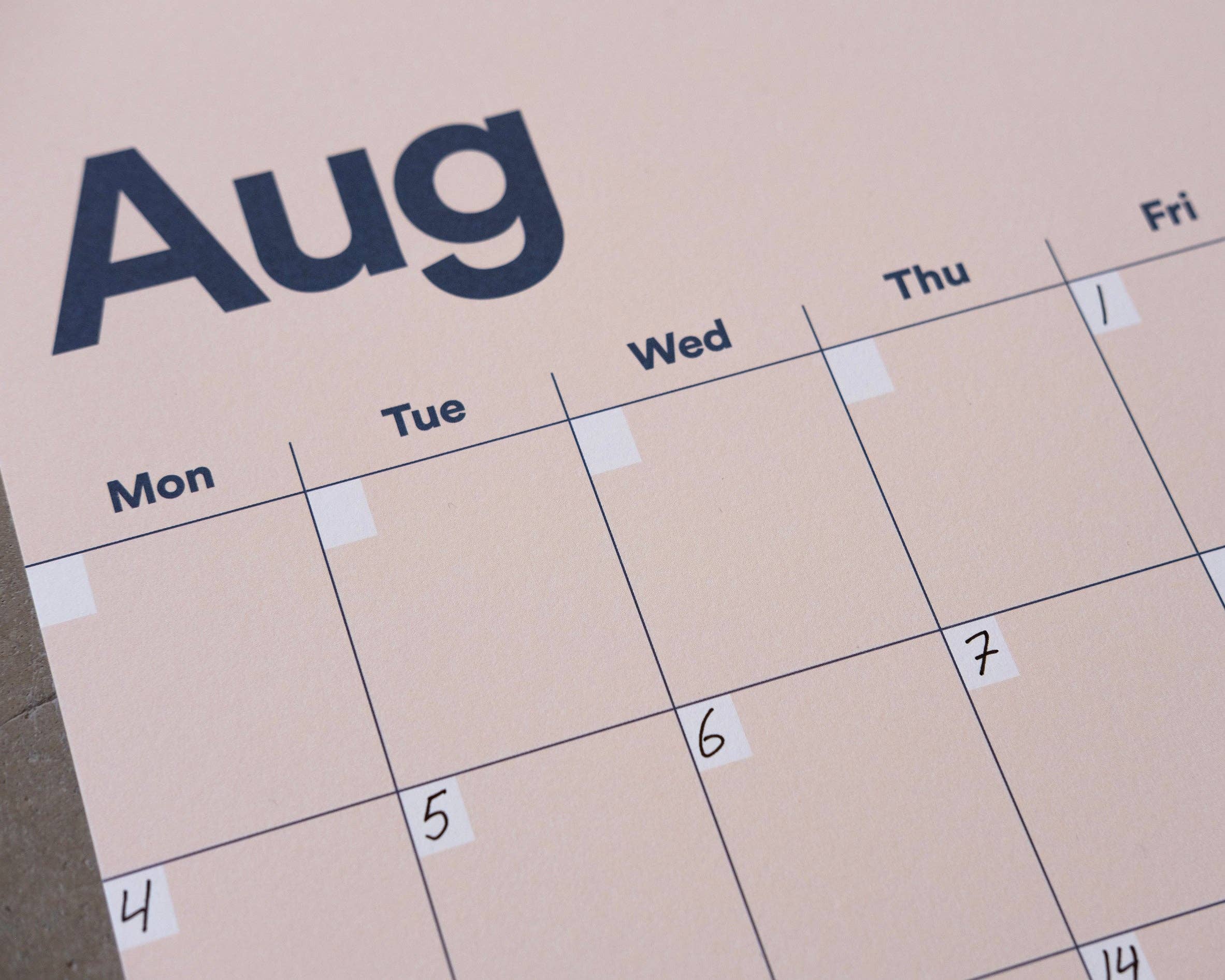 Yearcalendar - Wholesale Calendar - A3 Undated Wall Calendar Light Beige7