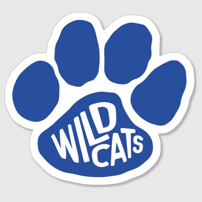 The Chester Drawer - Wholesale Sticker - Wildcat Blue Paw Sticker
