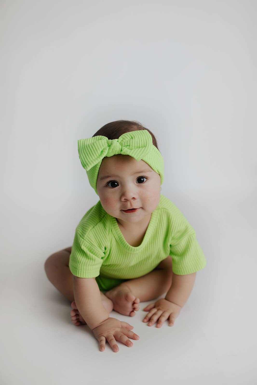 Three Little Tots – wholesale Top & short set – Kids – Lime Green Summer Waffle Toddler Top & Bottom Set16