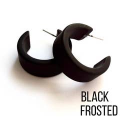 Leetie Lovendale - Wholesale Hoop Earrings - Wide Classic Frosted Hoop Earrings - Clara