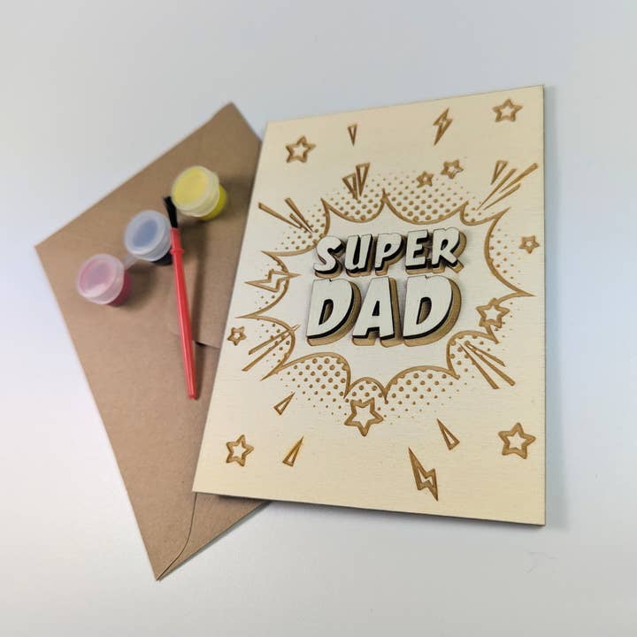 DIY Father's Day card wood with paint and brush dads gift and other Purchase Wholesale unpainted minis. Free Returns & Net 60 Terms on Faire trending on Faire.