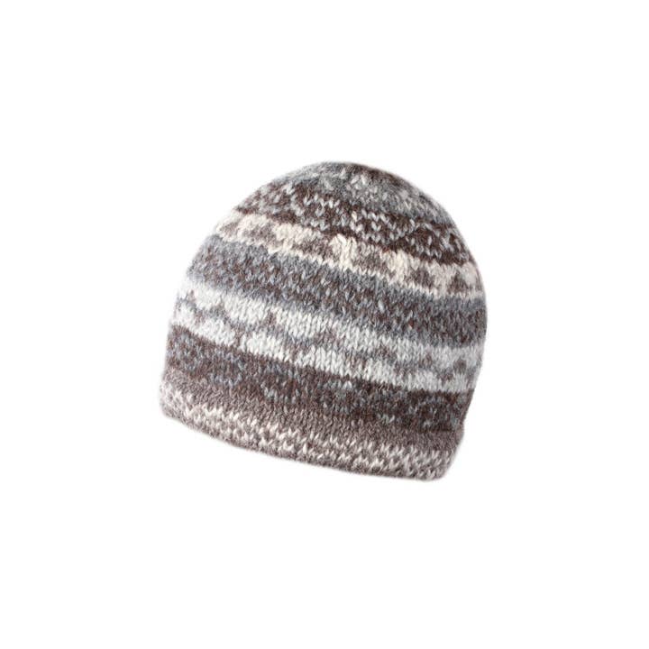Classic Fair Isle Women's Wool Knit Beanie Hat Natural for wholesale on Faire1