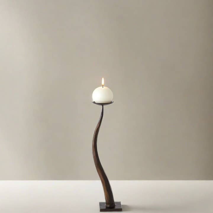 Belaré Home - Wholesale Candle Holder - Serpe Hand-Forged Iron Candle Holders - Matte Black Collection