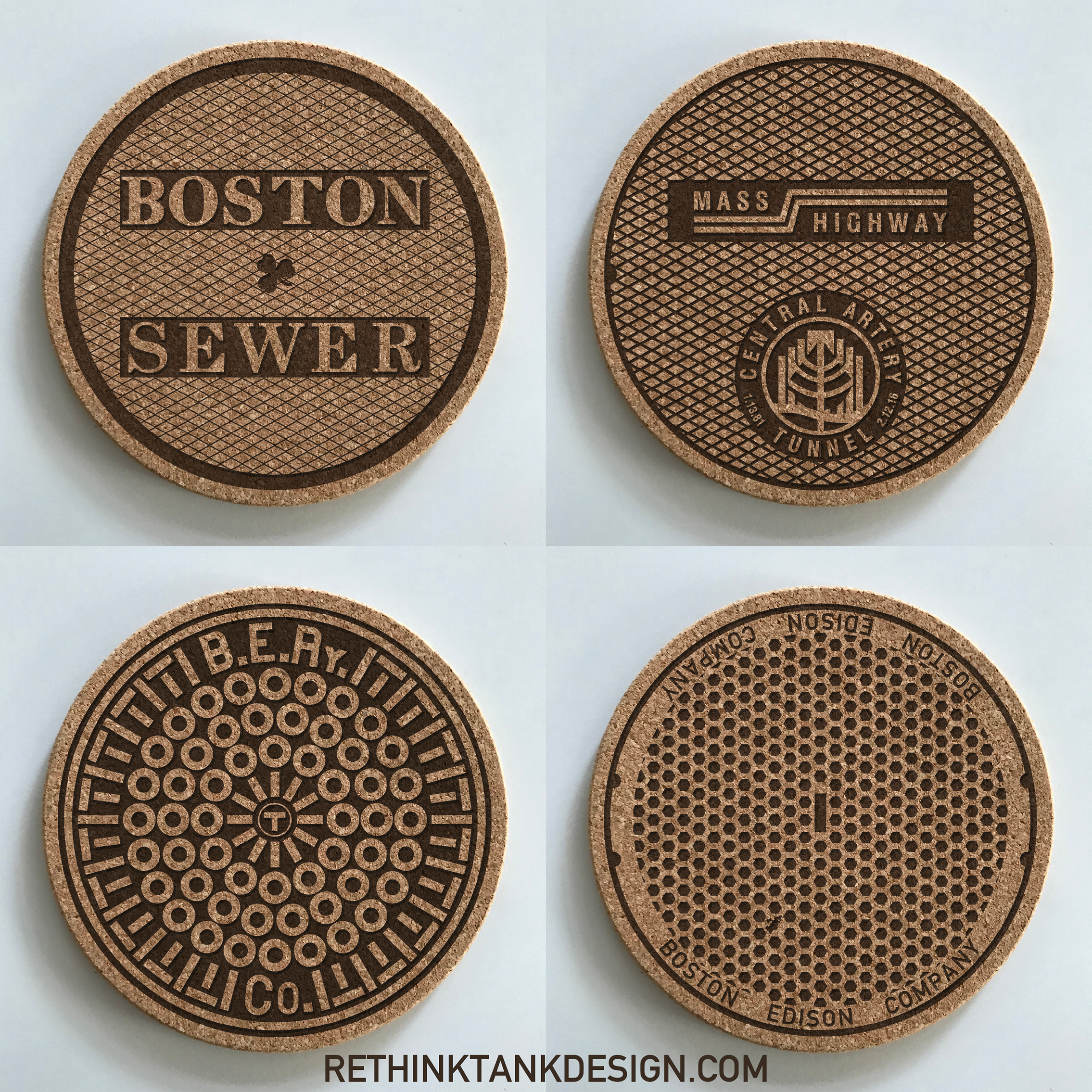 Tombino - Wholesale Coasters - Boston: Manhole Cover Coasters 2