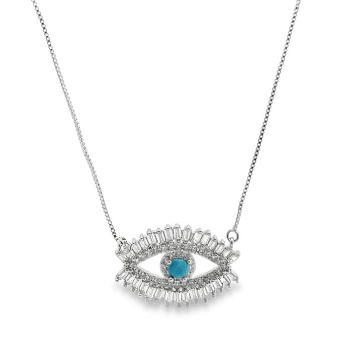 Collana Evil Eye Dainty con pietre CZ (G109) per la vendita all'ingrosso da parte di MIA Jewelry