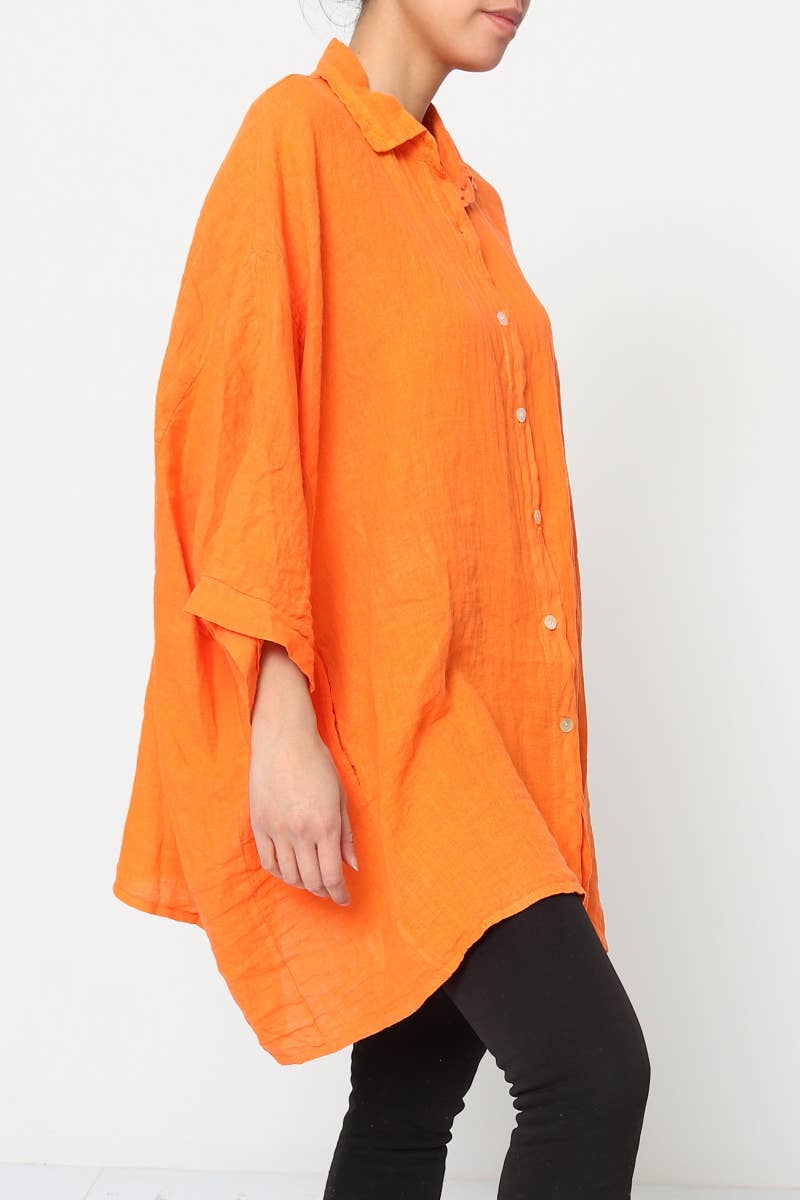 LÉA & LUC - Wholesale Button Down Shirt - Women's - 100% Linen Shirt REF. 285812