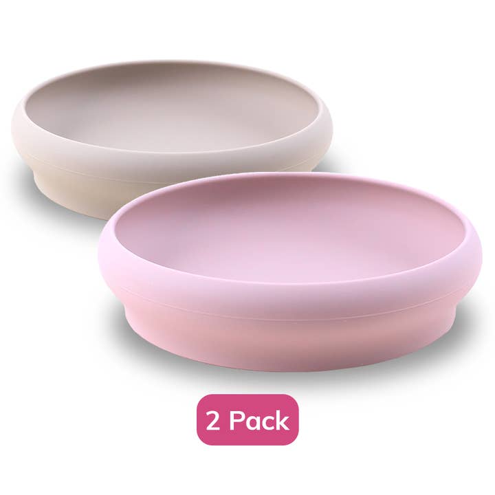 Plastfri silikone plade (lyserød/beige - 2 stk) for engroshandel hos Naomi