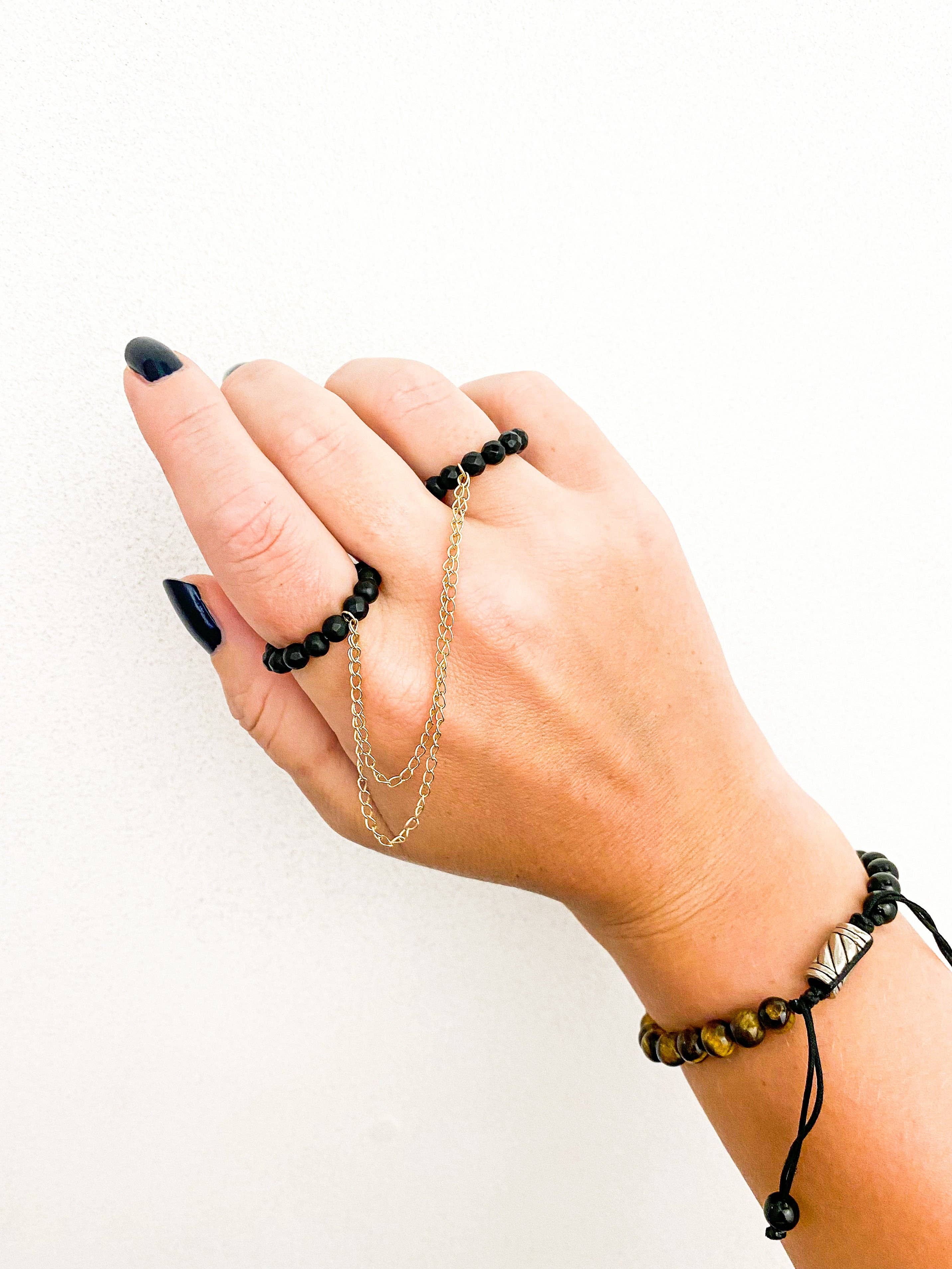 Irina Jewelry New York - Vendita all'ingrosso Anello midi/a fascia - Anello Double Noir4