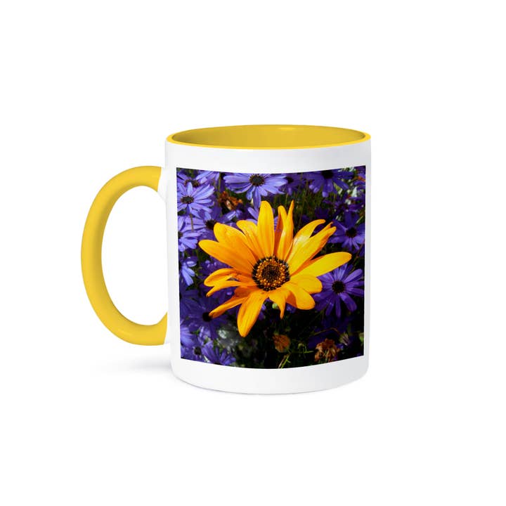 3dRose - Wholesale Coffee Mug - 3dRose, Yukon Territory Flower Garden Yellow and Blue Flowers, Mug