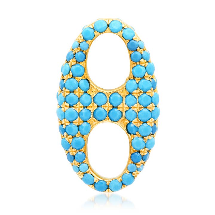 Turquoise Chain Link Connector 14kt Gold for wholesale by JEN HANSEN