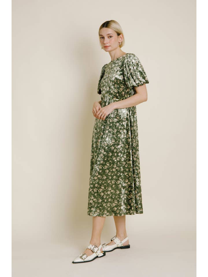 Aureum - Wholesale Dress - Women's - AD1754 - VELVET MIDI DRESS W/ CORDING5