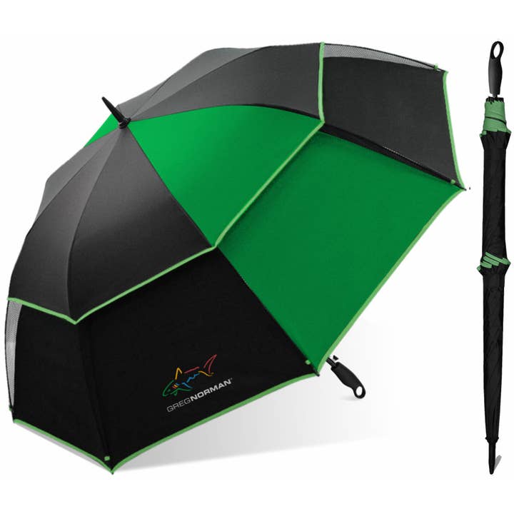 Chaby International - Wholesale Umbrella - Unisex - Greg Norman 62" Auto Vented Fiberglass Golf Umbrella-Asst'd