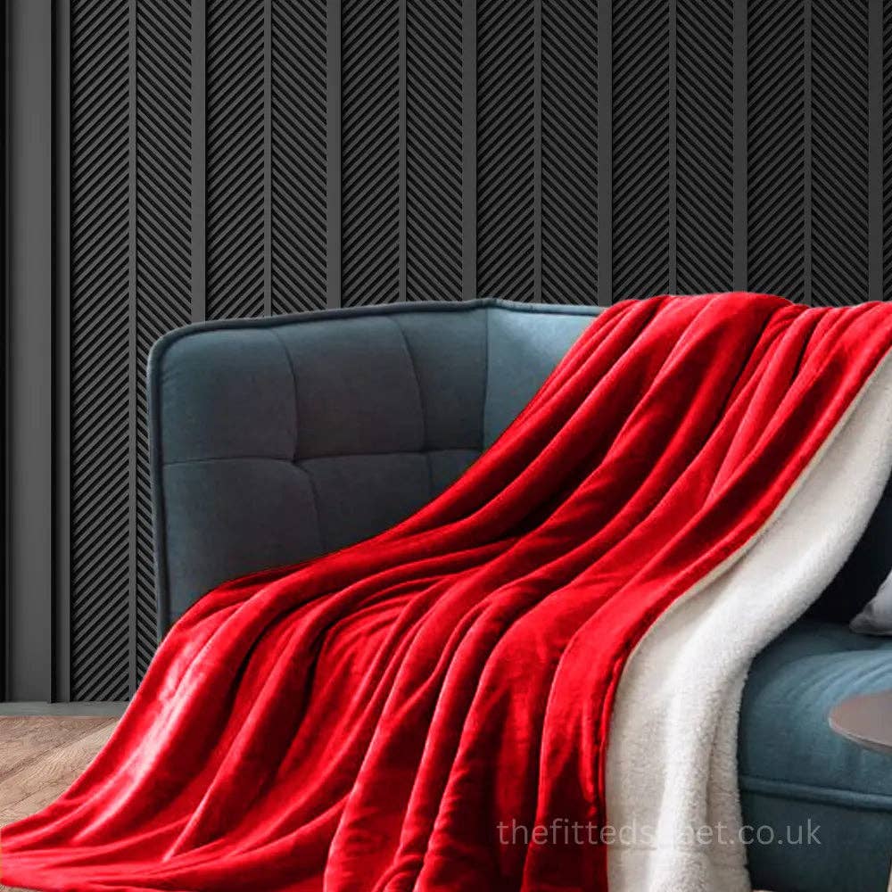 The Fitted Sheets – wholesale Throw blanket – Red Sherpa Fleece throw – Soft Fleece Meets Plush Sherpa1