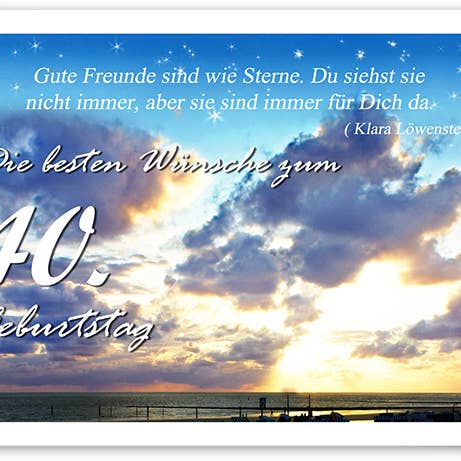 Zahlengeburtstag / Grußkarte / 40. Geburtstag / 521340 für den Großhandel von Yabué