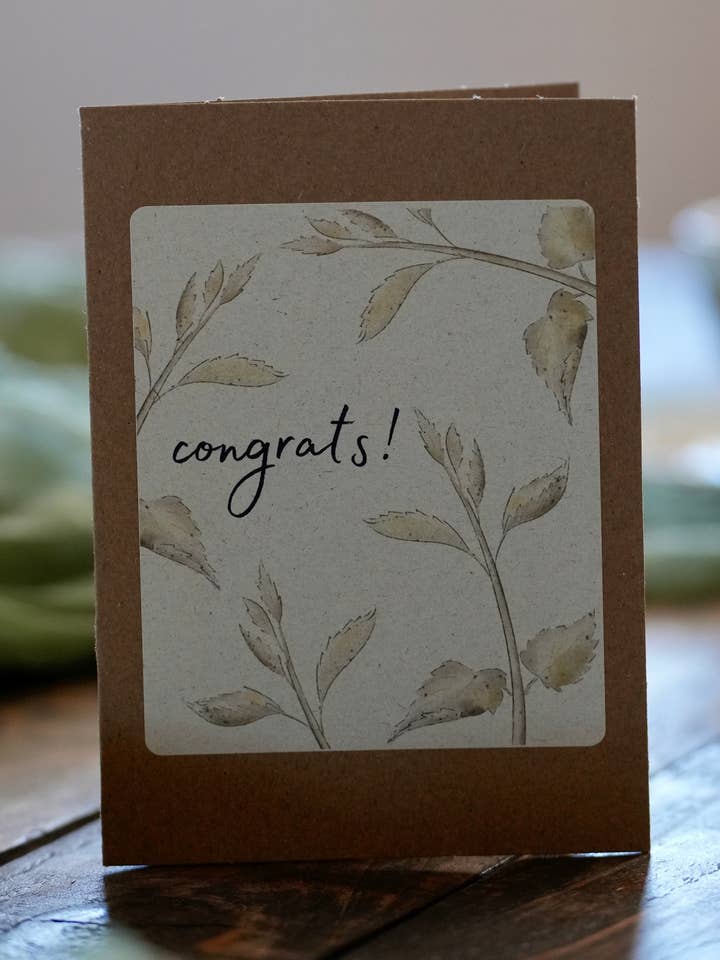 Felicidades | Tarjeta de Felicitación Botánica | Producto de Papel Ecológico para venta al por mayor de Jean's Apothecare