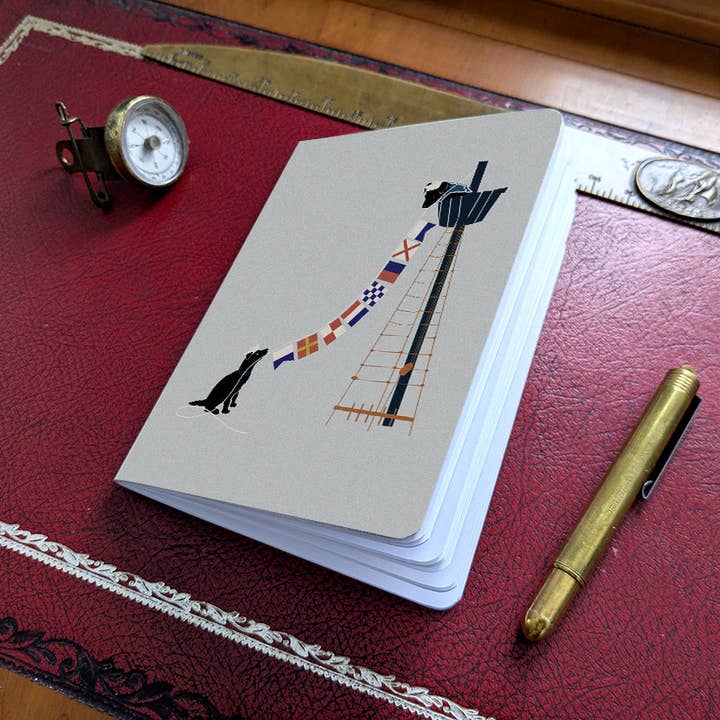 Conjunto de Cadernos de Bolso com Bandeira Náutica Cachorro | Aventura Náutica Cão por atacado de Soijen Illustrations