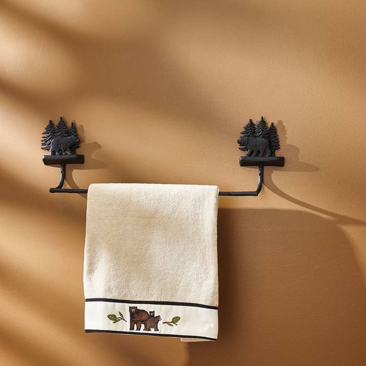 Cast Black Bear Towel Bar - 24" for wholesale by Park Designs