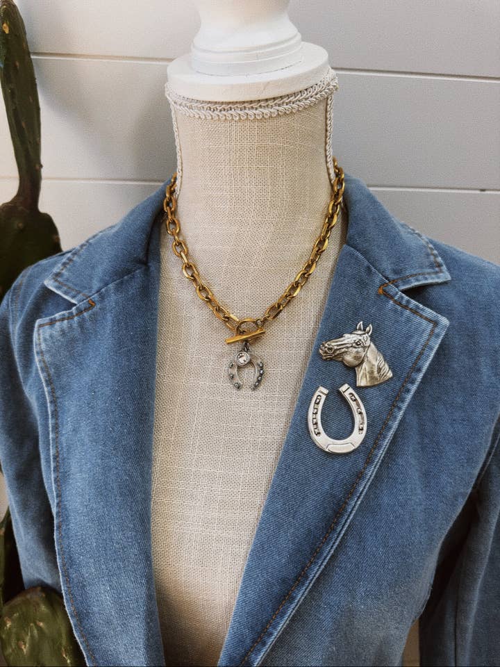 Collier "FER À CHEVAL PORTE-BONHEUR" pour la vente par Little Filly