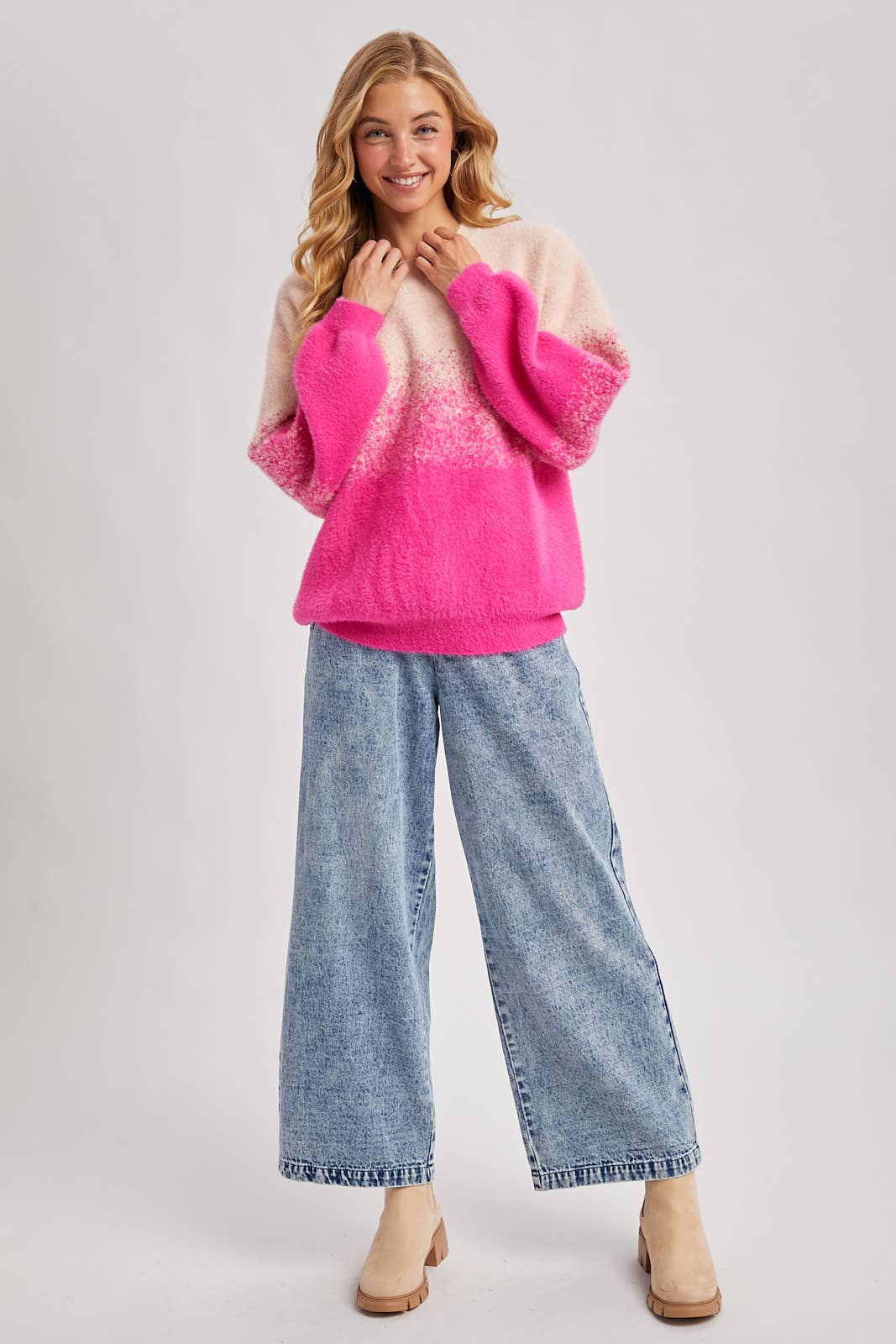 Bluivy - Wholesale Knit Sweater - Women's - FUZZY OMBRE KNIT SWEATER8