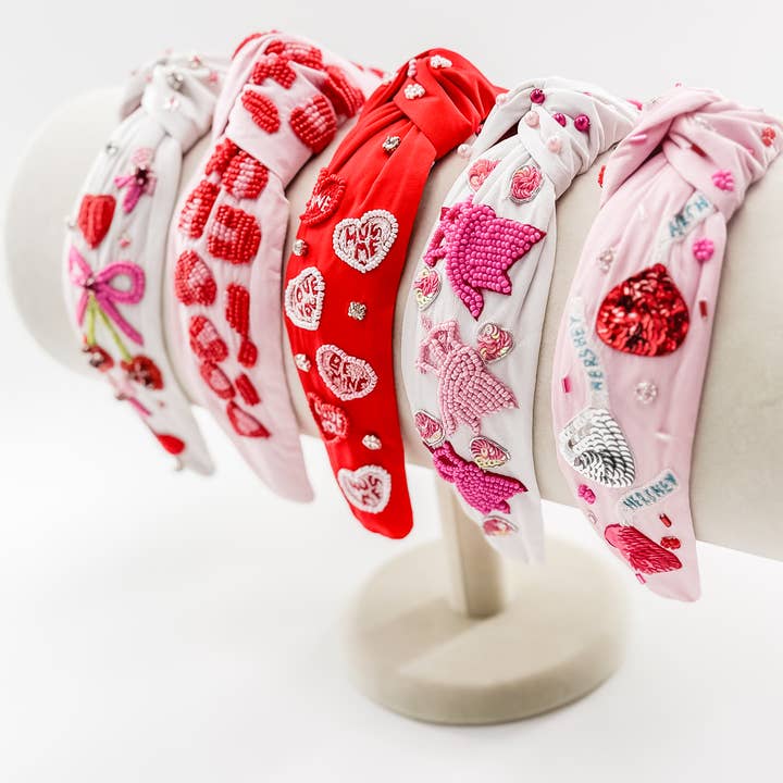 Bash - Wholesale Fashion Headband - Women's - Valentines Headband, Jeweled Headbands, Beaded Headbands