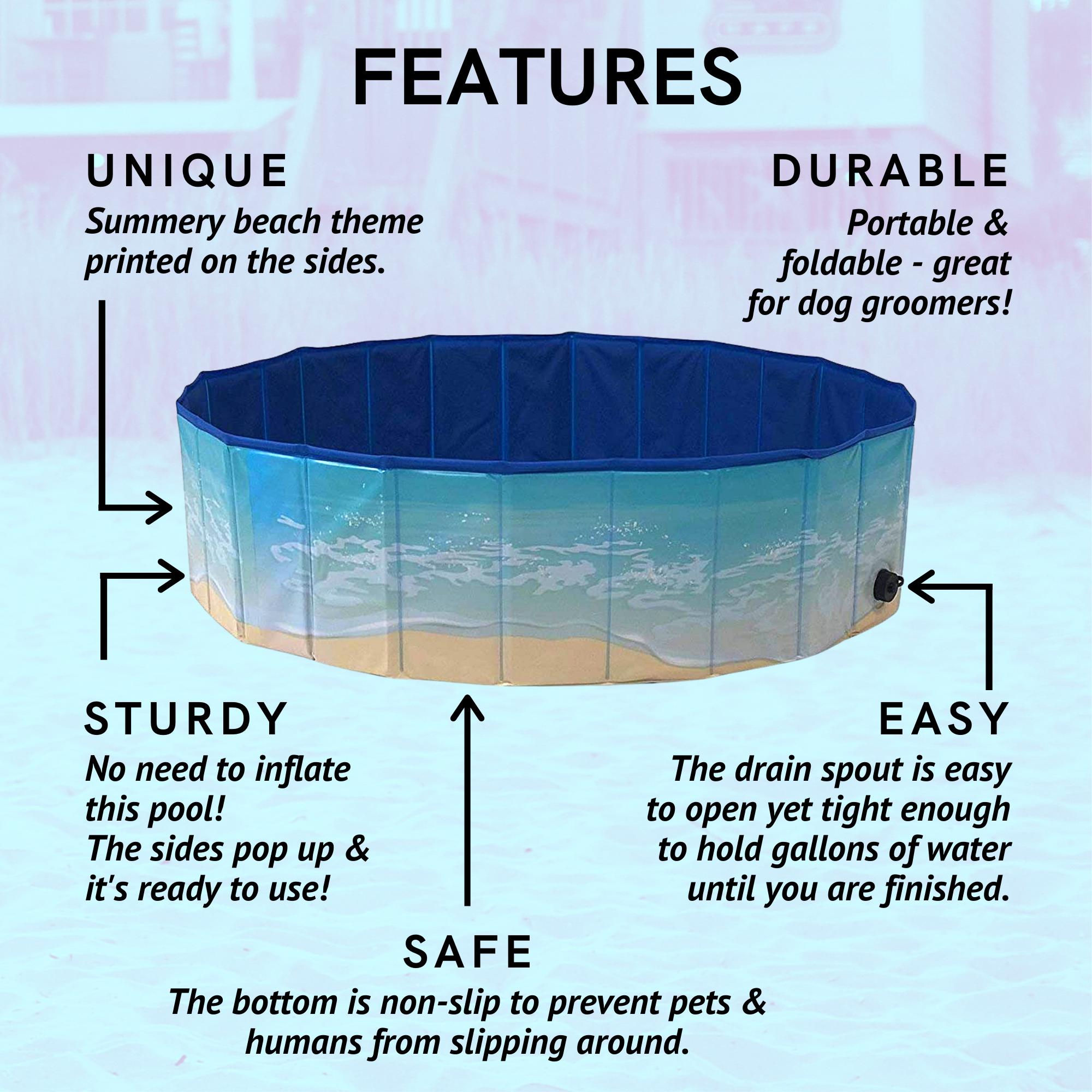 Midlee Designs - Wholesale Pet Bowl - Cat/Dog - Midlee Dog Pool -Foldable & Portable Outdoor Bathing Tub1