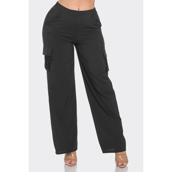 Pantalon Cargo Femme Grandes Tailles Poches Taille Haute à Enfiler pour la vente par SEXY STAR DESIGN INC