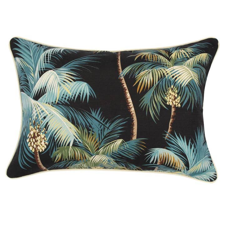 Kuddfodral - Med Rör-Palmer Svart-35 cm x 50 cm för wholesale av Escape To Paradise