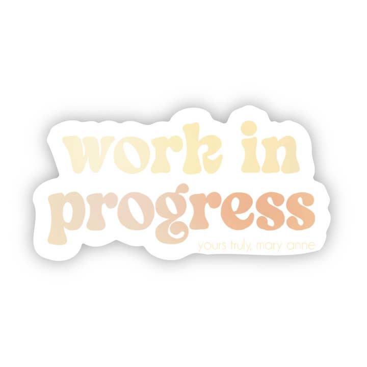 Arbejder på det klistermærke for engroshandel hos Yours Truly, Mary Anne