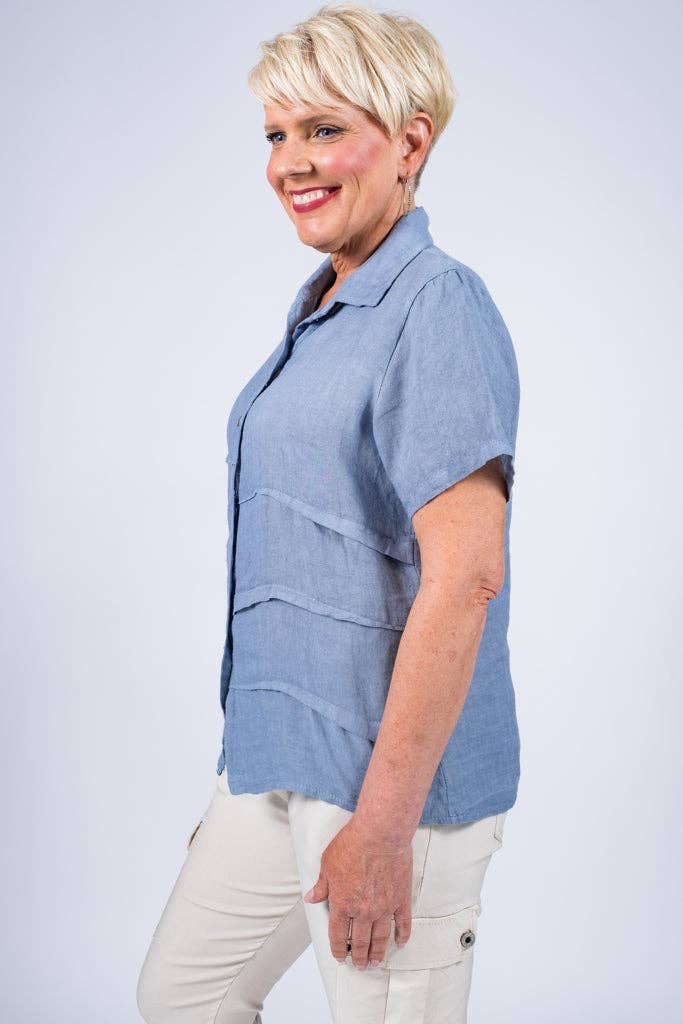 TINA Stephens Italy/Tees By Tina – Engroshandel Skjorte med buttondown – til kvinder – Alorah Darted knap ned skjorte (BSS186)11