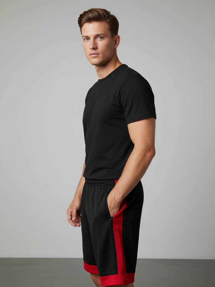 Pantaloncini da basket da uomo con tasche profonde, vestibilità comoda per la vendita all'ingrosso da parte di Lime Tree Clothing Inc.