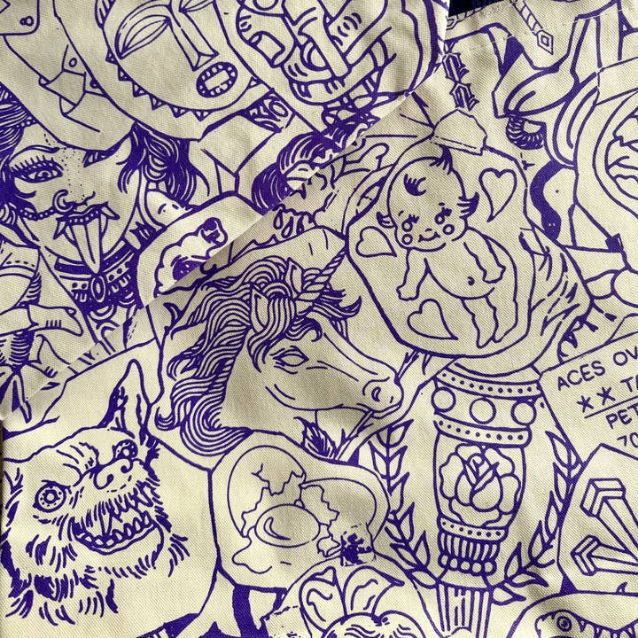 Foolish Fetish - Wholesale Tote Bag - Unisex - Tattoo Stencil Tote Bag7