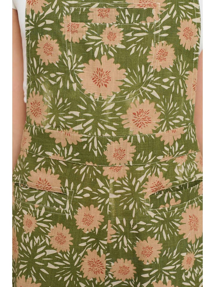 SM WARDROBE - Wholesale Overalls - Women's - VINTAGE FLOWER BLOSSOM PRINT SHORTALLS