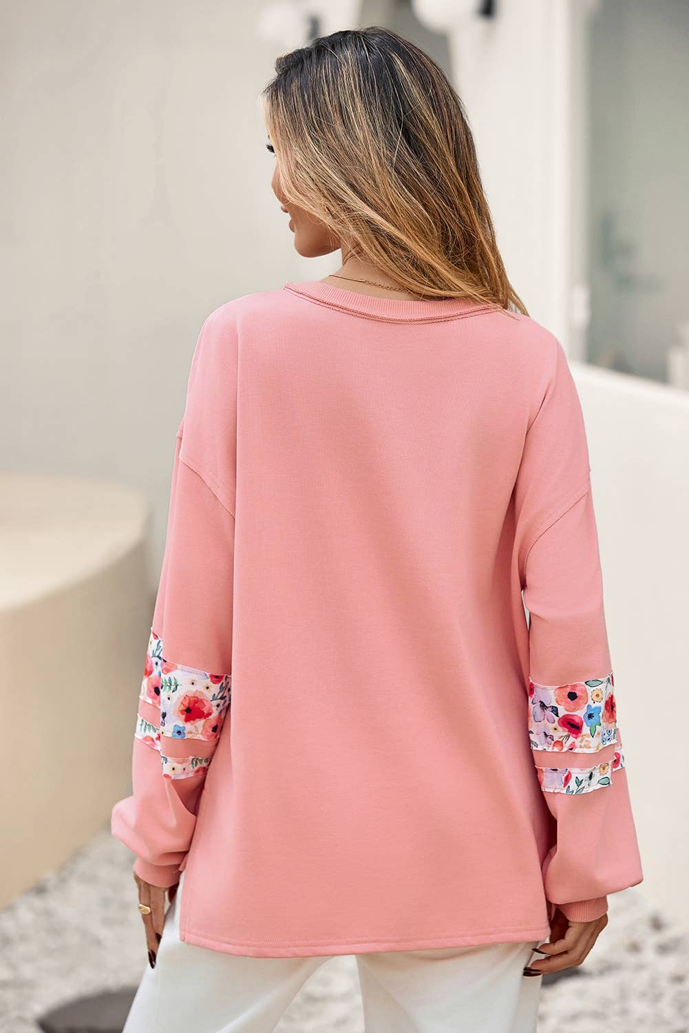 Little Daisy Closet - Wholesale Sweatshirt - Women's -  LDC Rose Floral Applique Pullover Sweatshirt| S-4X2