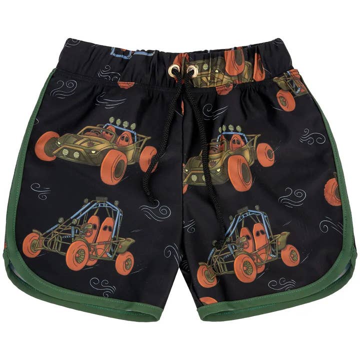 Children's UV swimming shorts - Baja Race UV50+ for wholesale by Raspberry Republic