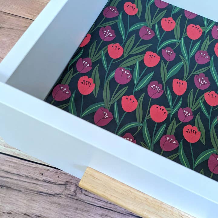 Robert Frederick Ltd - Wholesale Drawer Liner - Scented Drawer Liner - Set of 5 Green Tea - Tulips Design2