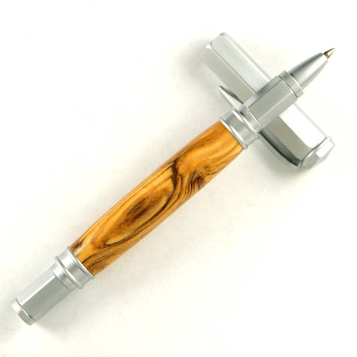 Bethlehem Olive Wood Magnetic Vertex Fountain Pen for wholesale by Woodnotch
