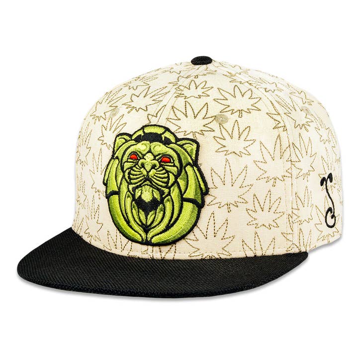 Chapeau ajusté beige avec statue de lion de Peter Tosh pour la vente par Grassroots California