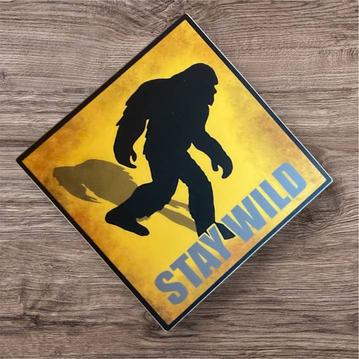 Bigfoot Sign Vinyl Sticker for wholesale by Emily's Art Cart