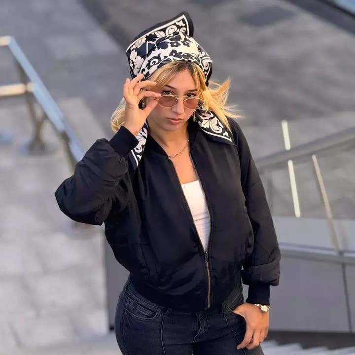 Zwarte bomberjack, Paula voor wholesale door Arena Formentera