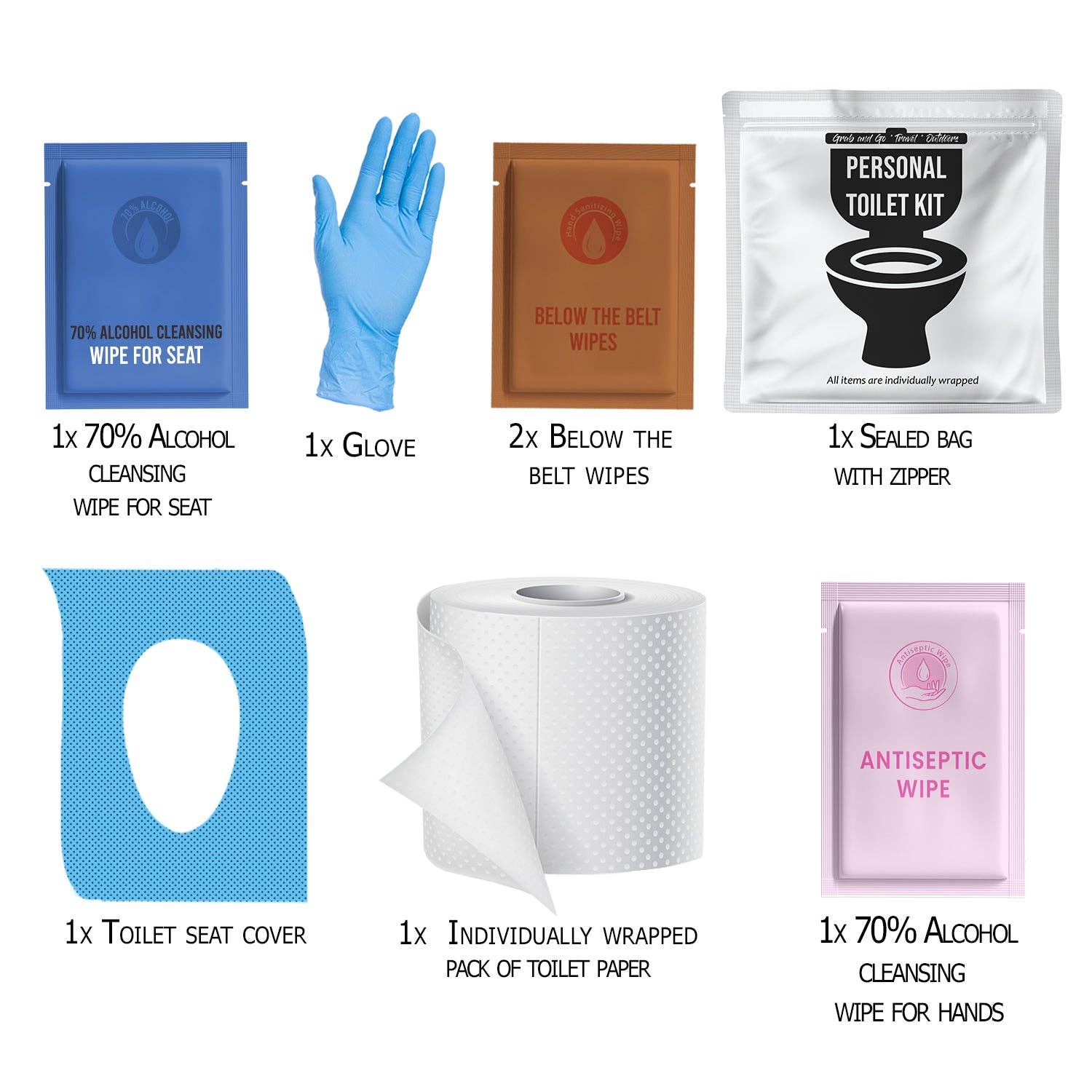 Kit U Safe - Wholesale Toiletry Bag - Unisex - White and Black Toilet Kit1