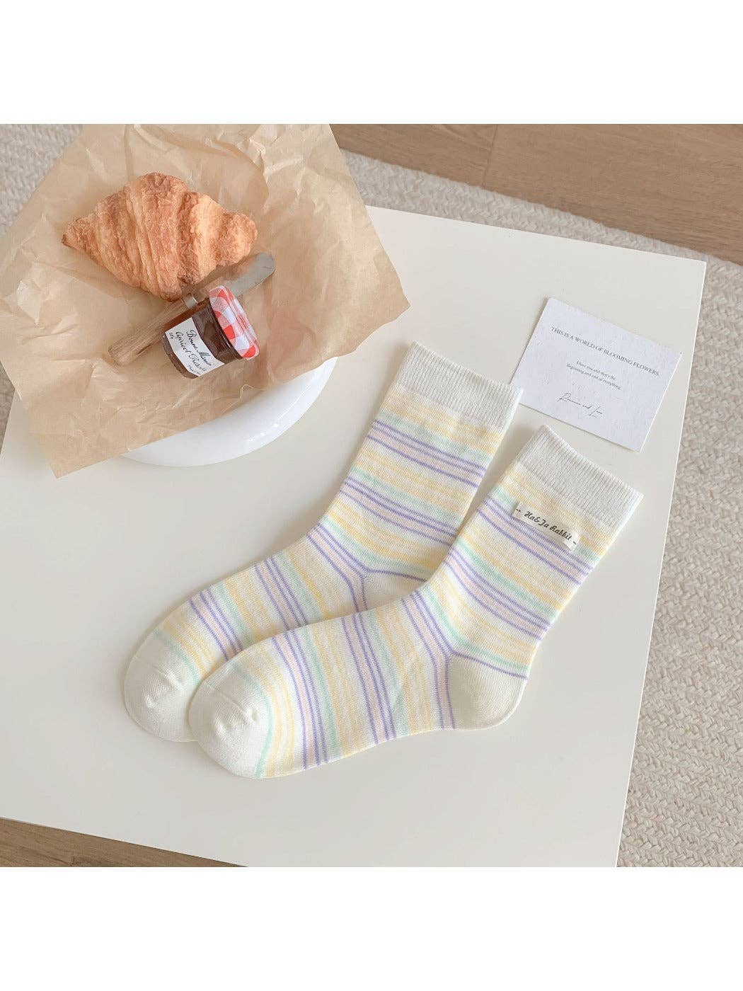 Funkyrel® Atzbranding Limited - Wholesale Socks - Women's - Rufia - Ice Cream Color Mid-Calf Socks1