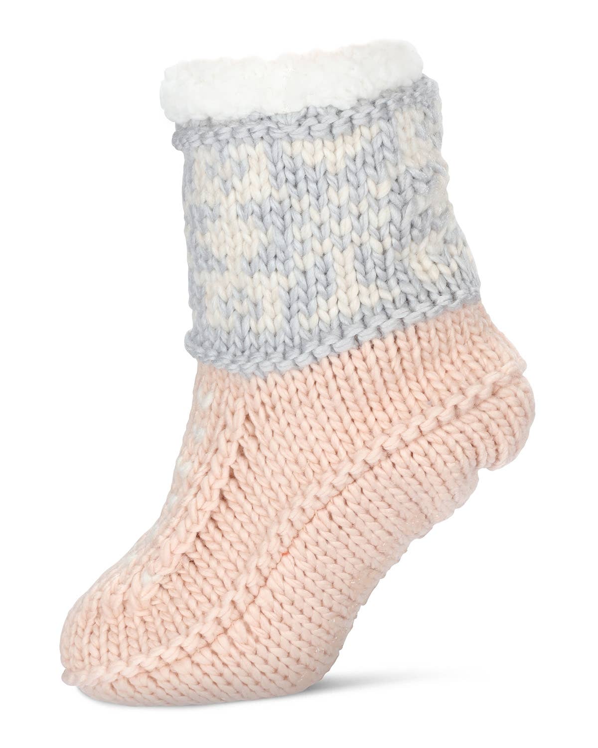 Infinity Classics International Inc. - Wholesale Socks - Women's - Snowflake Border Recycled Knit Sherpa Lined Lounge Sock0